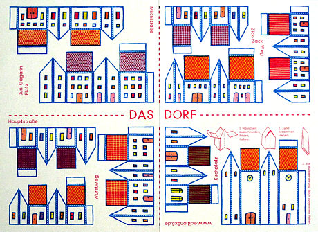 dorf bastelbogen